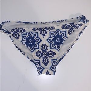 Blue and white flower bikini bottom